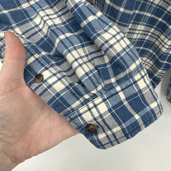 CE Schmidt Shirt Mens XL Flannel Blue White Plaid Long Sleeve Button Down - Picture 5 of 6
